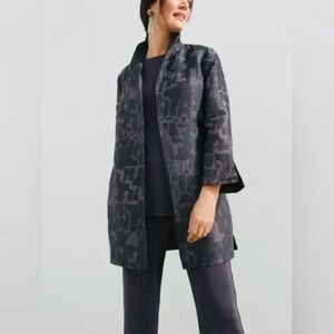 Chico's Black and Gray Patterned Blazer